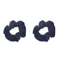 thumbnail image 2 of Motique Accessories Set of 2 Solid Cotton Hair Scrunchies for Adult Women (Navy Blue) Pony Scrunchy, 2 of 6