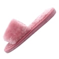 thumbnail image 4 of Women's Fuzzy Fluffy Furry Fur Slippers Flip Flop Open Toe Cozy House Sandals Slides Soft Flat Comfy Anti-Slip Spa Indoor Outdoor Slip on, 4 of 6