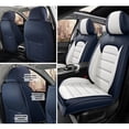 thumbnail image 2 of Front Set Seat Covers for Car Fit for 98% Jeep Models Waterproof Leather Car Seat Protectors (Blue+White,Standard)Car Seat Cushions with Airbag Easy to Clean and Install, 2 of 6