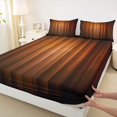 thumbnail image 4 of Homewish Gradient Stripe Bed Sheets,Glitter Stars Full Size Sheets,Red Brown,4-Piece,1 Flat Sheet, 1 Fitted Sheet and 2 Pillowcases, 4 of 6