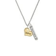 thumbnail image 2 of Delight Jewelry Goldtone Large Mother Heart with Crystal - Silvertone Mother Daughter Bar Charm Necklace, 23", 2 of 4