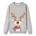 thumbnail image 4 of Fiaer Christmas Family Sweatshirts Funny Cute Reindeer Snowflake Printed Xmas Pullover Long Sleeve Trendy Crew Neck Baggy Casual Xmas Tops Men M, 4 of 5