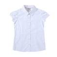 thumbnail image 3 of Bienzoe Big Girl's School Uniforms Cotton Short Puff Sleeve Blouse White L, 3 of 7