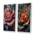 thumbnail image 3 of Designart "Contemporary Rose Blossom I" Rose Framed Wall Art Set Of 2 - Pink Floral Frame Gallery Set For Office Decor, 3 of 6