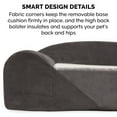 thumbnail image 4 of FurHaven | Orthopedic Faux Fur & Suede Luxury Edition Sofa Pet Bed for Dogs & Cats, Stone Gray, Large, 4 of 8
