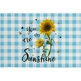 thumbnail image 1 of Floral Sunflower Bee Blue Buffalo Check Indoor Doormat Non-Slip Front Door Mats,Welcome Mat, Bathroom Rugs 20x31.5 In, 1 of 6