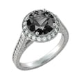 thumbnail image 2 of 2.60 CTW 14K White Gold Black Diamond Ring with Diamonds Halo Filigree With Accents, 2 of 5