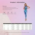 thumbnail image 6 of Women Shiny Metallic Pole Dance Wear Jumpsuit Cutout Back Full Body Bodysuit Rompers Stage Costume, 6 of 6