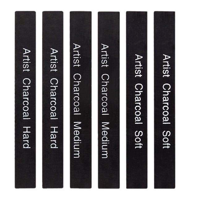 6pcs Shading Sketching Charcoal Durable Charcoal Sticks Hobbyist Compressed Charcoal