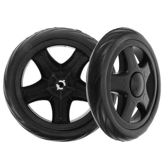 Beaupretty 2Pcs Shopping Cart Wheels Plastic Heavy Duty Convenient for Shopping Black