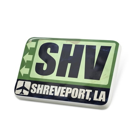 Porcelein Pin Airportcode SHV Shreveport, La Lapel Badge –