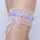 thumbnail image 3 of Bridal Garters Beautiful Lace Rhinestone Garters Heart-Shaped Decor Garters for Woman Lady Female (Purple), 3 of 4
