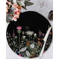 thumbnail image 2 of Round Placemats Set of 4 Butterfly Floral Place Mats Washable Woven Placemat Medieval Flowers Leaves Black Circle Braided Table Mat for Kitchen Dining Table Party Home Decor 15 Inch, 2 of 8