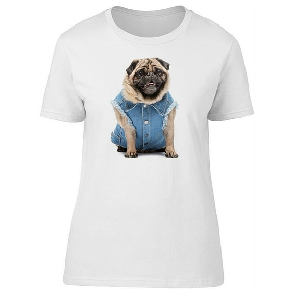 Cute Pug Dog With Clothes T-Shirt Women -Image by Shutterstock, Female x-Large