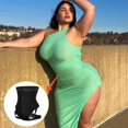 thumbnail image 4 of Cuff Tummy Trainer Female Exceptional Shapewear 2-In-1 High Waist Hip Lifting Pants Black, 4 of 9
