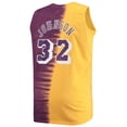 thumbnail image 3 of Men's Mitchell & Ness Magic Johnson Purple/Gold Los Angeles Lakers Big & Tall Profile Tie-Dye Player Tank Top, 3 of 3