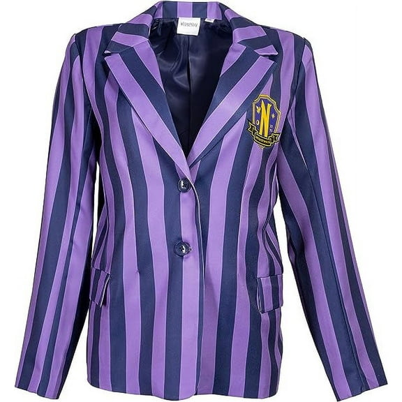 Wednesday Addams Purple Blazer Jacket School Crest Halloween Costume Cosplay