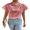 Pink, variant on Women's Silk High Neck Ruched Shirt Summer Short Sleeve Elegant Tops S-2XL