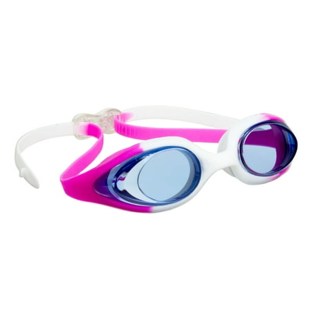 Dolfino Youth challenger swim goggle - Purple and White with Tinted Lenses