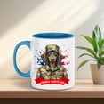 thumbnail image 2 of Happy Father's Day Honoring Veterans Dachshund in Army Uniform 11oz Accent Two-tone Mug Wiener Dog Lover Gifts Idea Coffee Tea Cup - 13007, 2 of 5