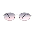 thumbnail image 2 of Oval Round Hipster Retro Metal Rim Luxury Pimp Sunglasses Silver - Black Pink, 2 of 4