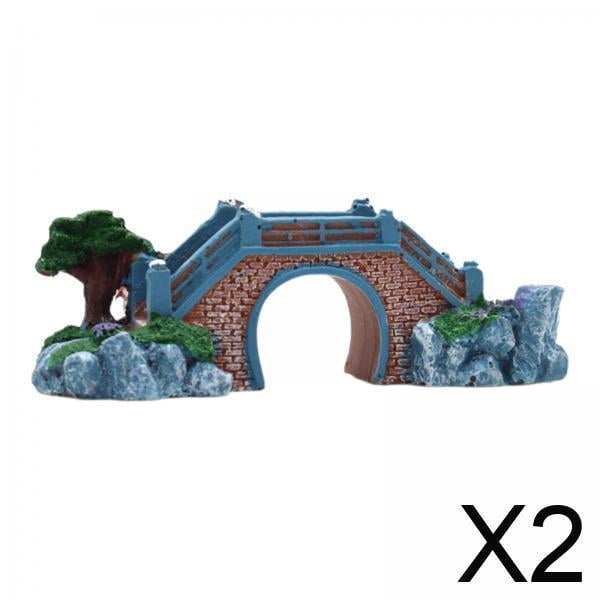 2 Puentes De Resina Para Pecera, Adornos Para Acuario, Para Jardín, Balcón, Micropaisaje