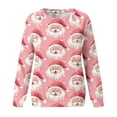 thumbnail image 4 of Aloohaidyvio Women Christmas Santa Sweatshirt Retro Santa Claus Shirt Crewneck Long Sleeve Xmas Sweater Holiday Pullover Tops, 4 of 4