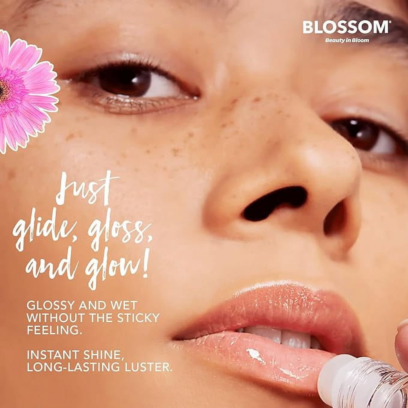 Blossom Scented Roll on Lip Gloss, Infused with Real Flowers, Made Domestically, 0.3 fl. oz./9ml, 3 pack Mini Gift Set, Strawberry, Watermelon, Mango