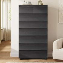 8 Drawers Dresser for Bedroom, Wood Tall Dressers & Chests of Drawers, Modern Storage Cabinet for Living Room Closet, Black