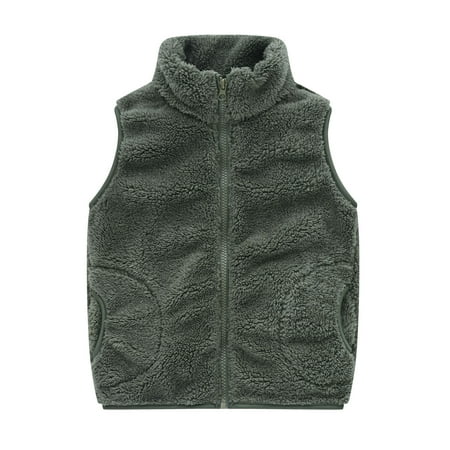 

Jgppe Boys Girls Fleece Vest Warm Jacket Ligntly Cute Coat Zipper Closure Sleeveless Printed Multicolor Winter Fall