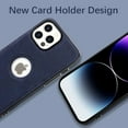 thumbnail image 2 of for iPhone 14 Pro Max Case PU Leather Vegan Slim Logo View Luxury Elegant Classic Screen Protector Protective Phone Case (2022) 6.7" - Blue, 2 of 12