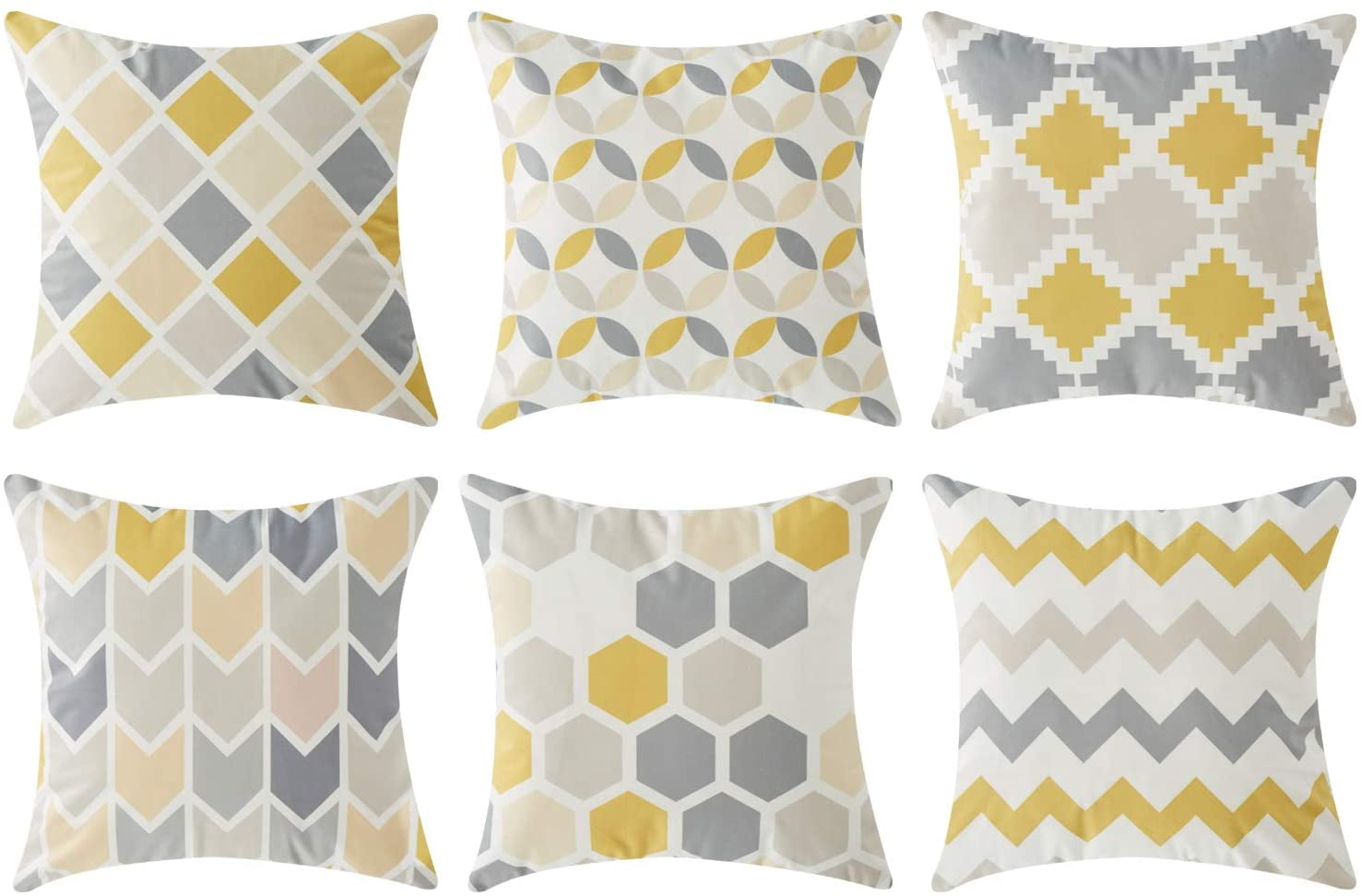 Scandi Boho Geometric Cushion Cover Mustard Throw Home Sofa Pillowcase Car Decor