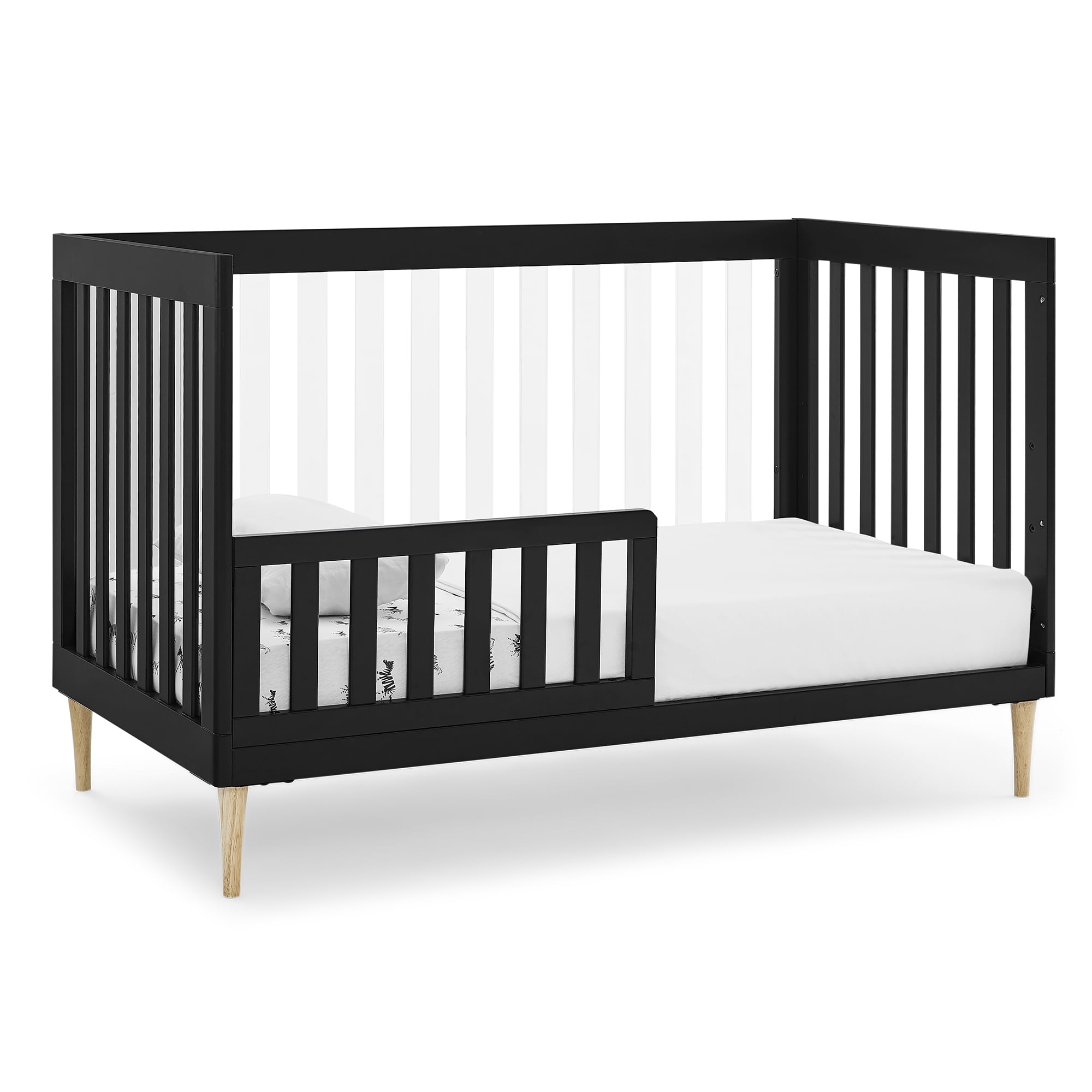 Delta Children Austin Acrylic 4-in-1 Convertible Baby Crib - Greenguard Gold Certified, Midnight Grey/Natural