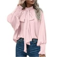 thumbnail image 2 of Women's Solid Color High Neck Long Sleeved Pullover Top, 2 of 5