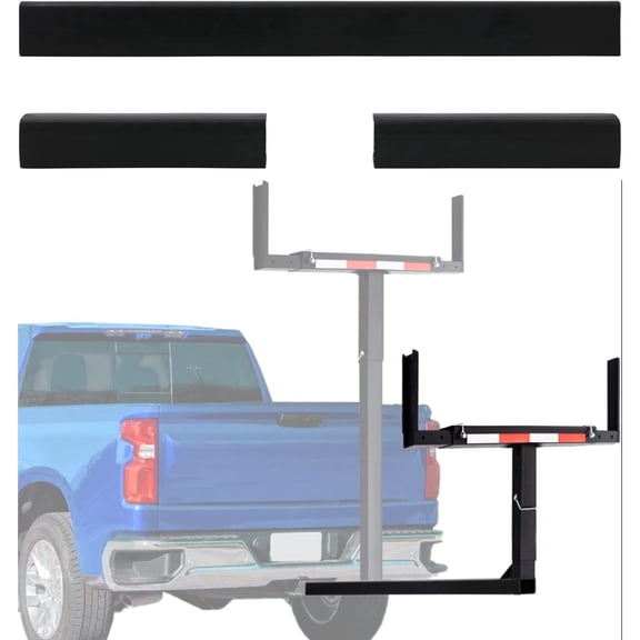 HOUGEET Truck Bed Extender Rubber Pads Strips, Anti-Slip Pad Kit for Hitch Extender, Bed Extension Rack & Hitch Holder for Truck Bed