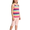 thumbnail image 2 of OGLCCG Girls 2 Pieces Outfits Summer Striped Sleeveless Tank Tops and Capri Pants Casual Matching Vacation Beach Lounge Sets 1-12 Years, 2 of 5