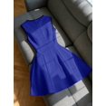 thumbnail image 2 of Royal Blue Sleeveless Round Neck A-Line Dress With Contrast Trim And Front Pockets, 2 of 5