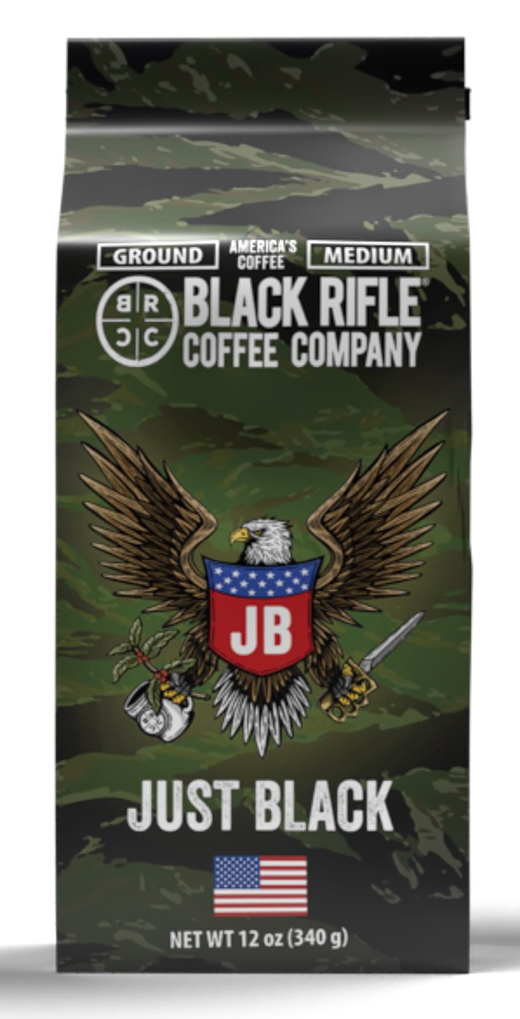 Black Rifle Coffee Just Black, Medium Roast, Ground Coffee,12 oz