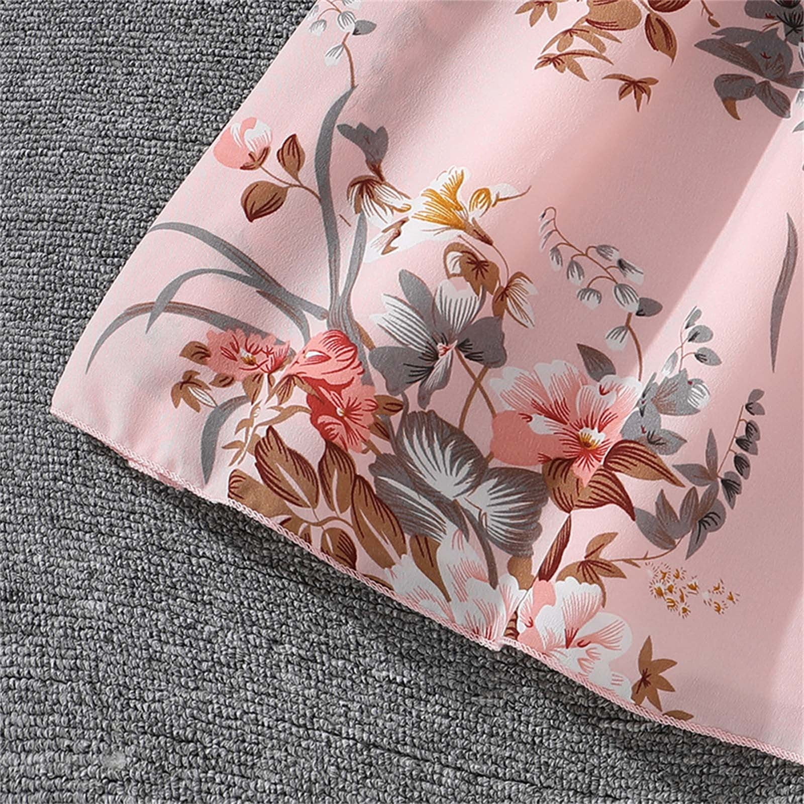 Girls Casual Outfits Set Floral Cami Dresses with Knit Cardigan Spring Summer Cute Clothes Tween Girl Lounge Set, Pink, 12 Years
