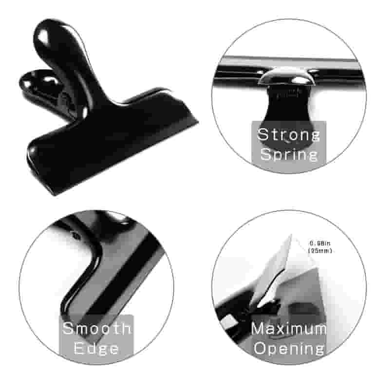 2 Pack Heavy Duty Stainless Steel Large Clips - For Art, Office, Kitchen, Food Bags