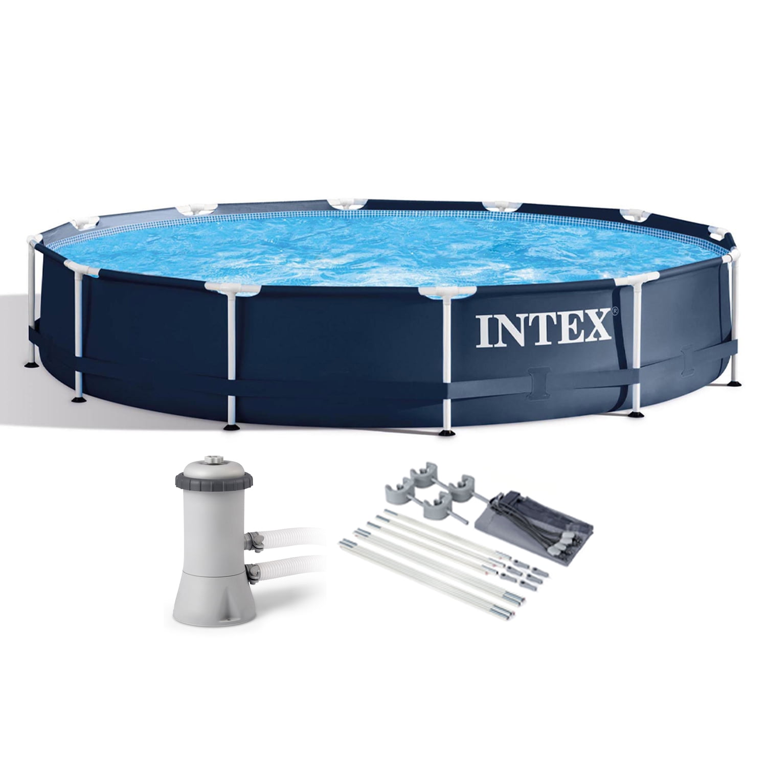 Intex 28211ST 12' x 30" Frame Round Above Ground Swimming Pool Kit w