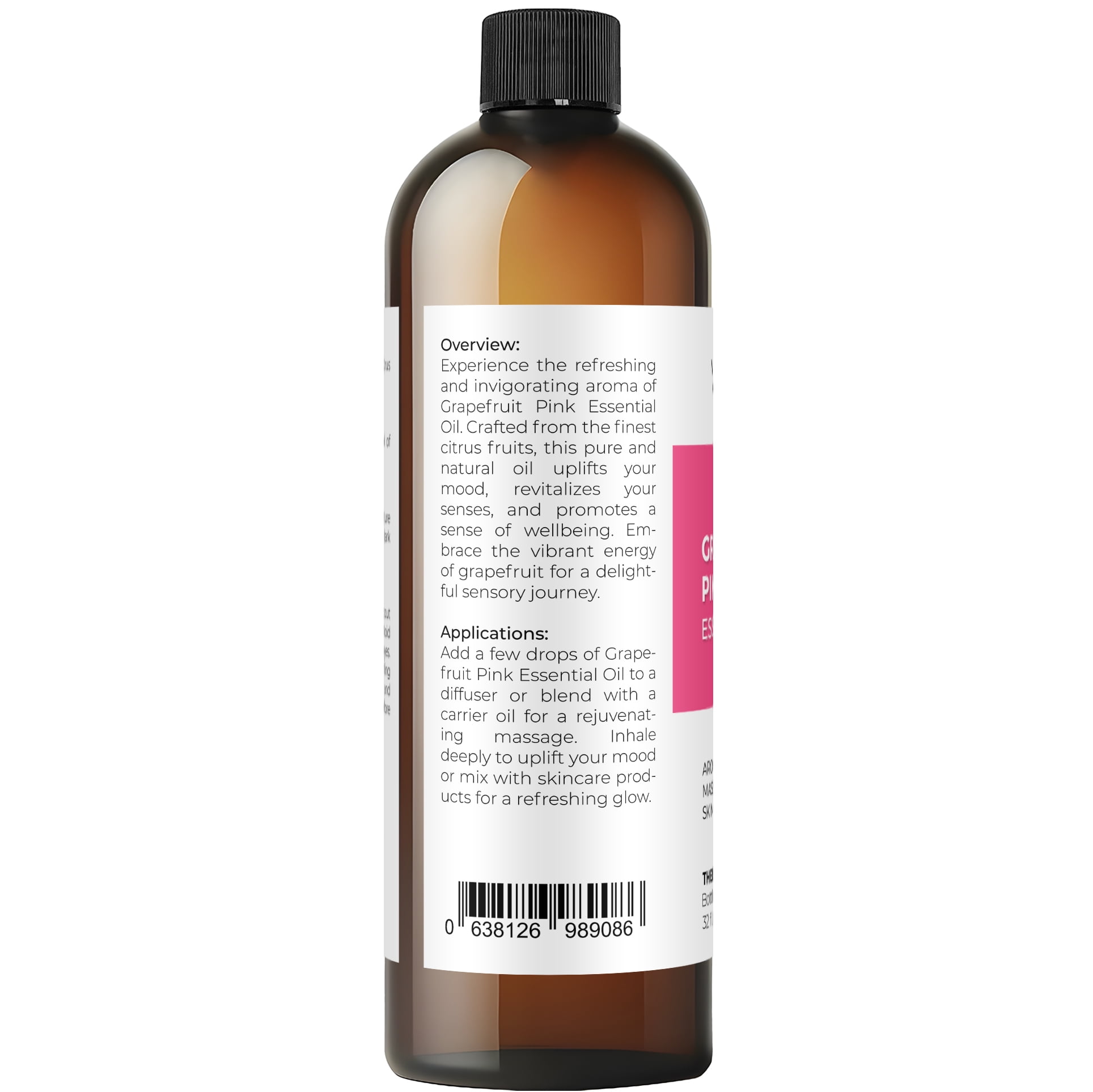Grapefruit Pink Essential Oil by Velona - 32 oz | Therapeutic Grade for Aromatherapy Diffuser Undiluted