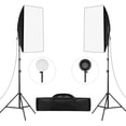 thumbnail image 3 of Graflsoa Dual-Color Temperature Photography Softbox Kit with 2x 80W LED Lights, 2x 20x27" Softboxes, and 2x Adjustable Light Stands, 3200K-5500K, 100-240V, 3 of 7