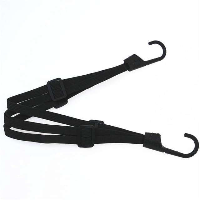 Cuerdas multifuncionales de motocicleta Casco Elástico Cuerda de equipaje Black Vendaje Falta Cinta con 2 ganchos Estabilidad Nylon 2 piezas seitruly VI012689-00