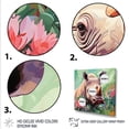 thumbnail image 3 of Designart "Rhino Paradise in Pink and Green II" Animals Framed Wall Art - Pink Rhinoceros Bedroom Framed Canvas Wall Art, 3 of 6