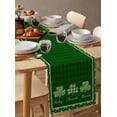 thumbnail image 3 of St. Patricks Day Table Runner, Linen Burlap Green Clover Table Runners 120 Inches Long, Rustic Table Runner for Dresser, Party, Living Room, Dining Table Decor 13"x120", 3 of 6