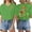 Green, variant on Women’S Cinco De Mayo Fiesta Print V-Neck T-Shirt, Casual Short Sleeve Summer Tee, Lightweight Polyester, 1pc, Sizes S M L XL XXL