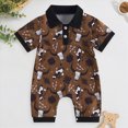thumbnail image 2 of Western Baby Boy Summer Clothes 0 3 6 12 18 Months Cow Print Short Sleeve Polo Romper Bodysuit One Piece Jumpsuit Outfits Kaprioy Boys Graduation Outfit, 2 of 7