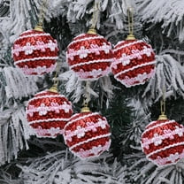 AuroraX Shatterproof Christmas Decorations DIY Red 6 PCS 2025 Christmas Tree Ornaments Christmas Balls Wall Hanging Xmas House Decor