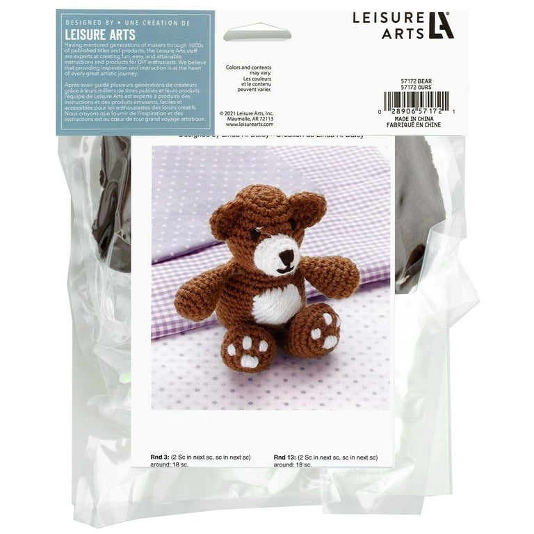 Leisure Arts Little Crochet Friend Kit SM Bear